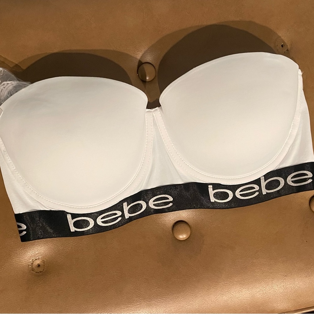White bebe strapless Bra size 34D